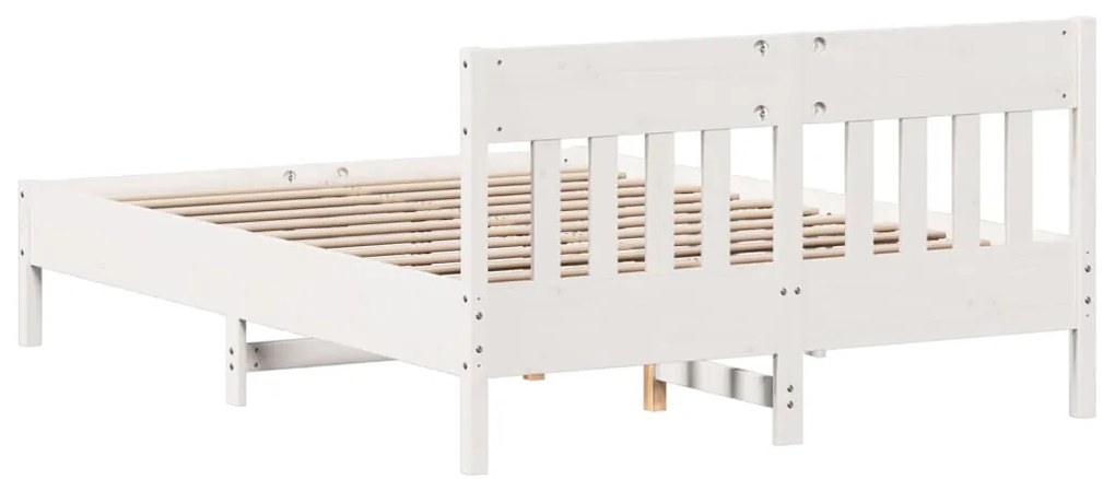 vidaXL Σκελετός Κρεβ. Χωρίς Στρώμα Λευκό 140x190 εκ Μασίφ Πεύκο