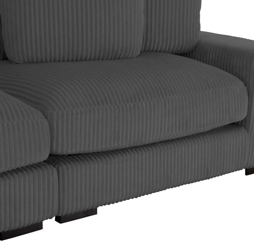 Γωνιακός Καναπές CRANFIELD Αριστερή γωνία Γκρί Ριγέ ύφασμα 313x169x80Υεκ. 313x169x80 εκ.