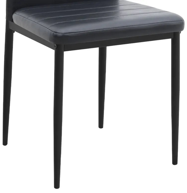 Καρέκλα τραπεζαρίας Rosa Megapap μαύρο PU - μεταλλικό μαύρο πόδι 40x52x96εκ.