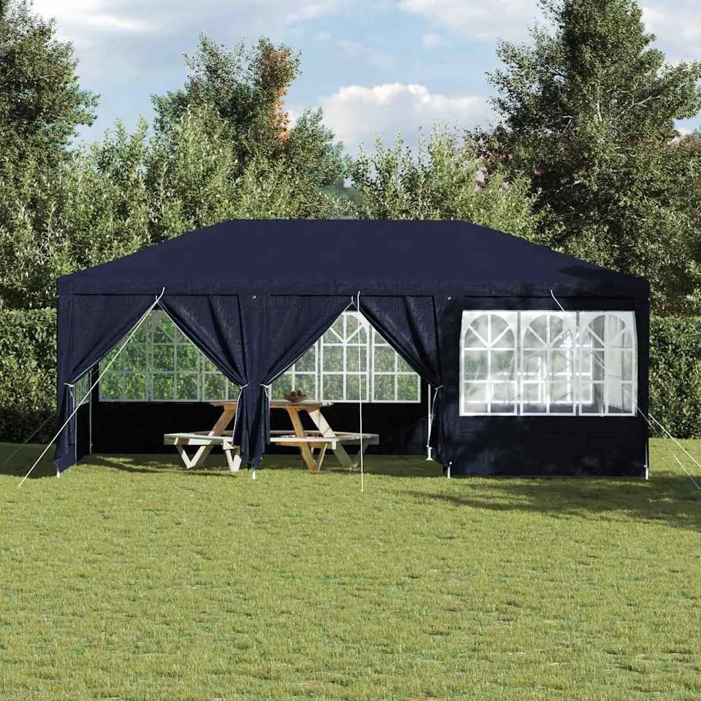 vidaXL Σκηνή Πάρτυ Μπλε, Λευκό 600 x 400 x 266 εκ Πολυεστέρας, Χάλυβας