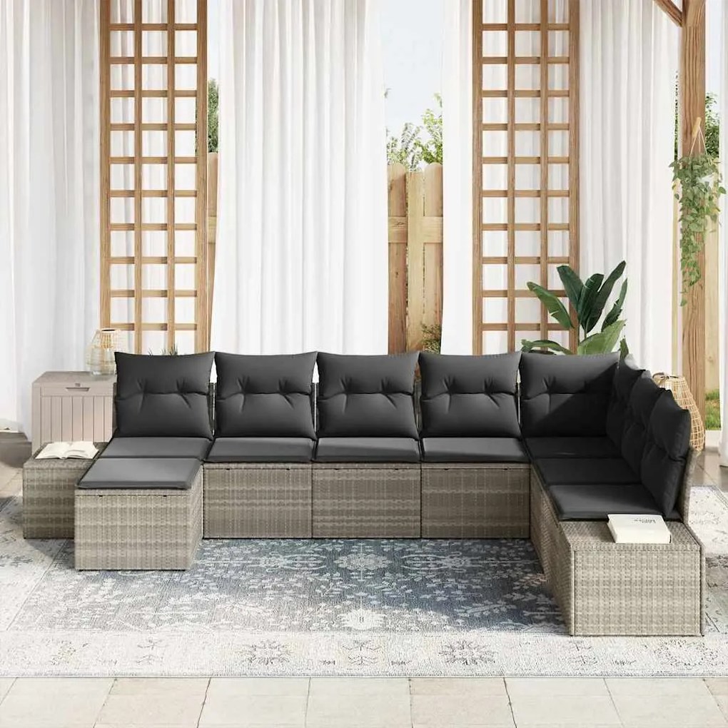 vidaXL Σετ Καναπέ Κήπου 8 pcs 319 x 209 x 85 εκ. Πολυ ράταν