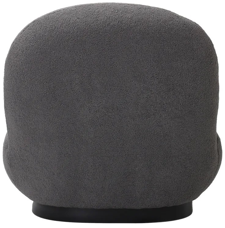 Πολυθρόνα Rosalie pakoworld μπουκλέ ύφασμα σε ανθρακί απόχρωση με μαύρη βάση 85x82x77εκ