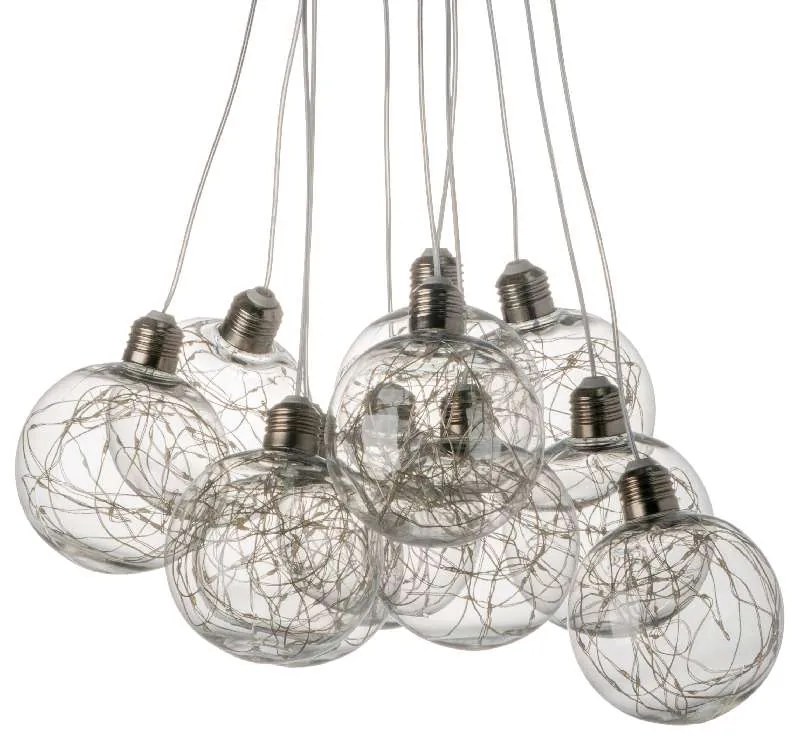 Artekko Globes Φωτιστικό Οροφής με Led Γυαλί Διάφανο (37x40x104)cm - 77091