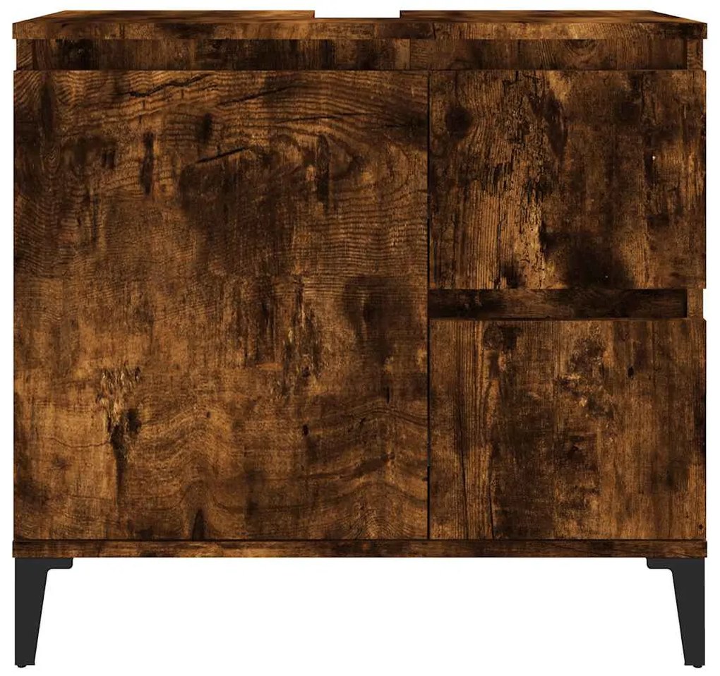 vidaXL Ντουλάπι Μπάνιου Καπνιστή Δρυς 65x33x60 εκ. Επεξεργασμένο Ξύλο