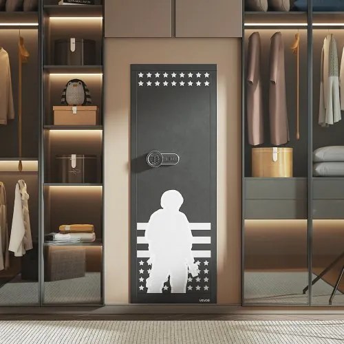 VEVOR 10-12 Gun Safe, Long Gun Cabinet for Rifles and Pistols, Quick Access Fireproof Rifle Safe with 4 Pistol Pockets and 3 Adjustable Racks, Large Digital Cabinet with Key and Password Lock