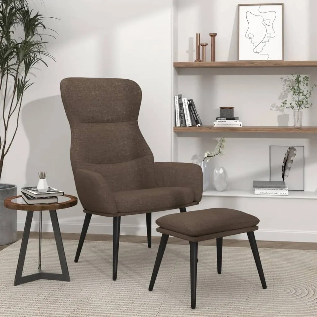 vidaXL Πολυθρόνα Relax Taupe Υφασμάτινη με Σκαμπό