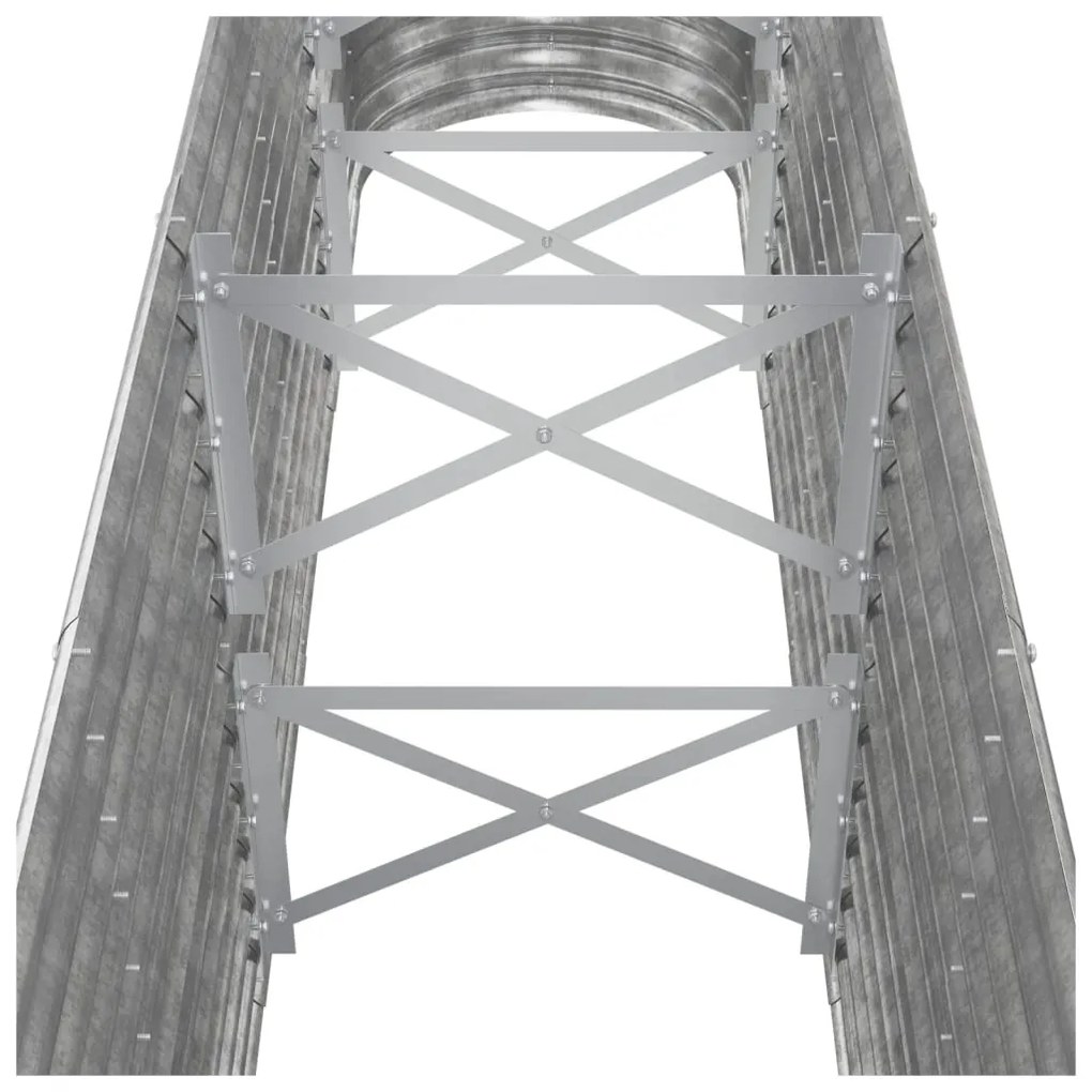 vidaXL Ζαρντινιέρα Ασημί 260x40x68 εκ. Γαλβανισμένος χάλυβας