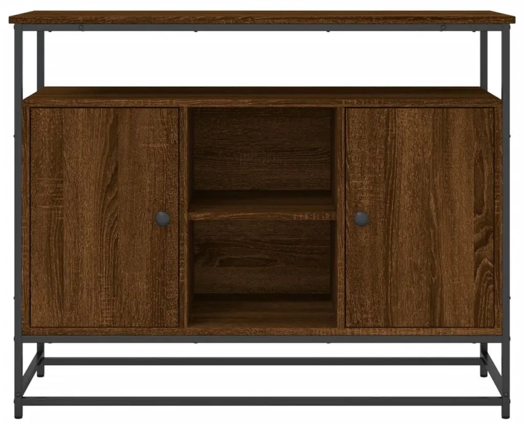 Συρταριέρα Καφέ Δρυς 100x35x80 εκ. από Επεξεργασμένο Ξύλο - Καφέ