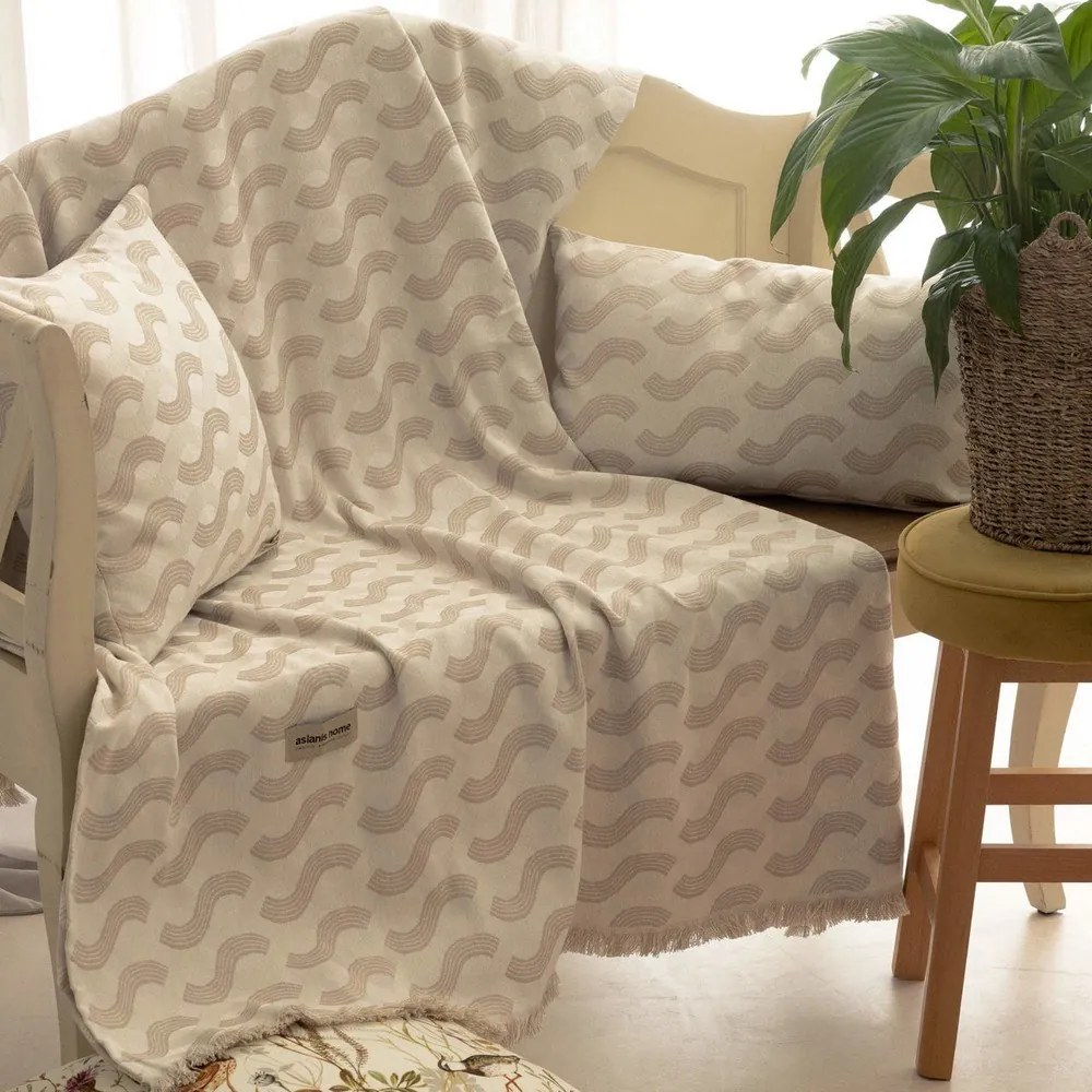 Ριχτάρι Pinovo Ecru-Sand Aslanis Home Πολυθρόνα 180x180cm Cotton-Polyester