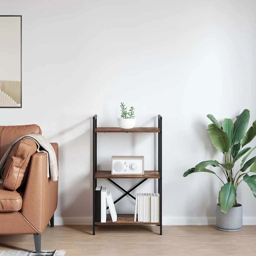 vidaXL Ράφι Βιβλίων Καπνιστό Δρύς 56 x 34 x 96 εκ Επεξεργασμένο ξύλο