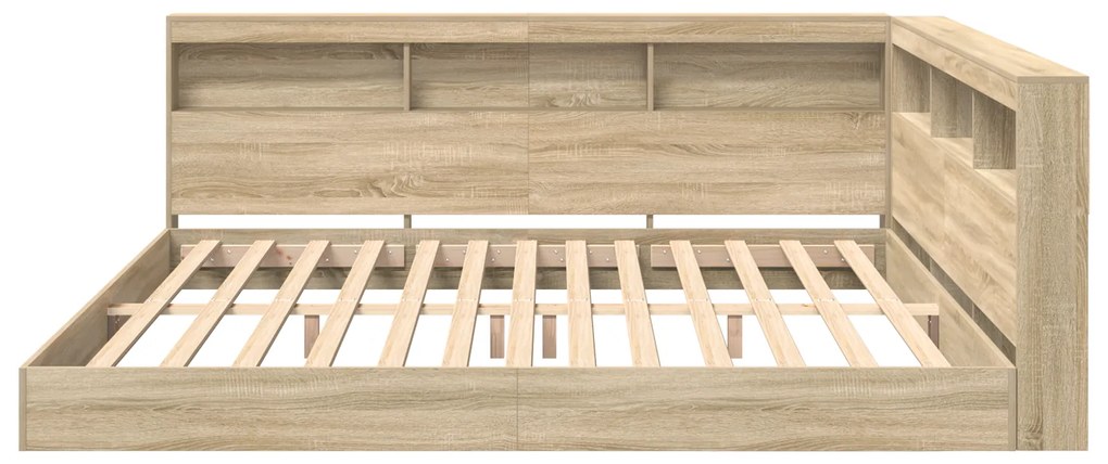 vidaXL Κρεβάτι Βιβλιοθήκης Sonoma Oak 180x200 εκ. Από Κατασκευασμένο Ξύλο