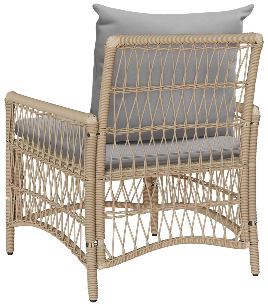 Καρέκλα Κήπου με μαξιλάρι Μπεζ 73 x 61 x 77 εκ συνθετικό ρατάν