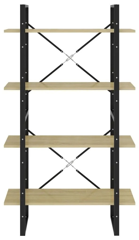 Βιβλιοθήκη με 4 Ράφια Sonoma Δρυς 80x30x140 εκ. από Επεξ. Ξύλο - Καφέ