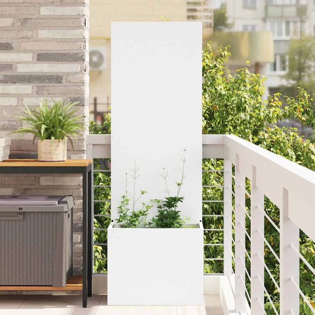 vidaXL Οθόνη Ιδιωτικότητας Κήπου Μαιανδρικό σχέδιο Λευκό 50 x 140 cm