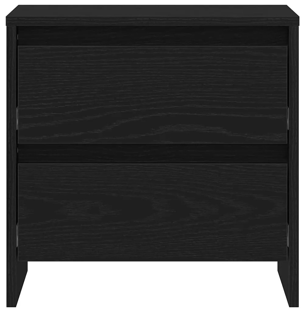 vidaXL Κομοδίνο Μαύρη δρυς 45 x 34 x 44.5 εκ Επεξεργασμένο ξύλο