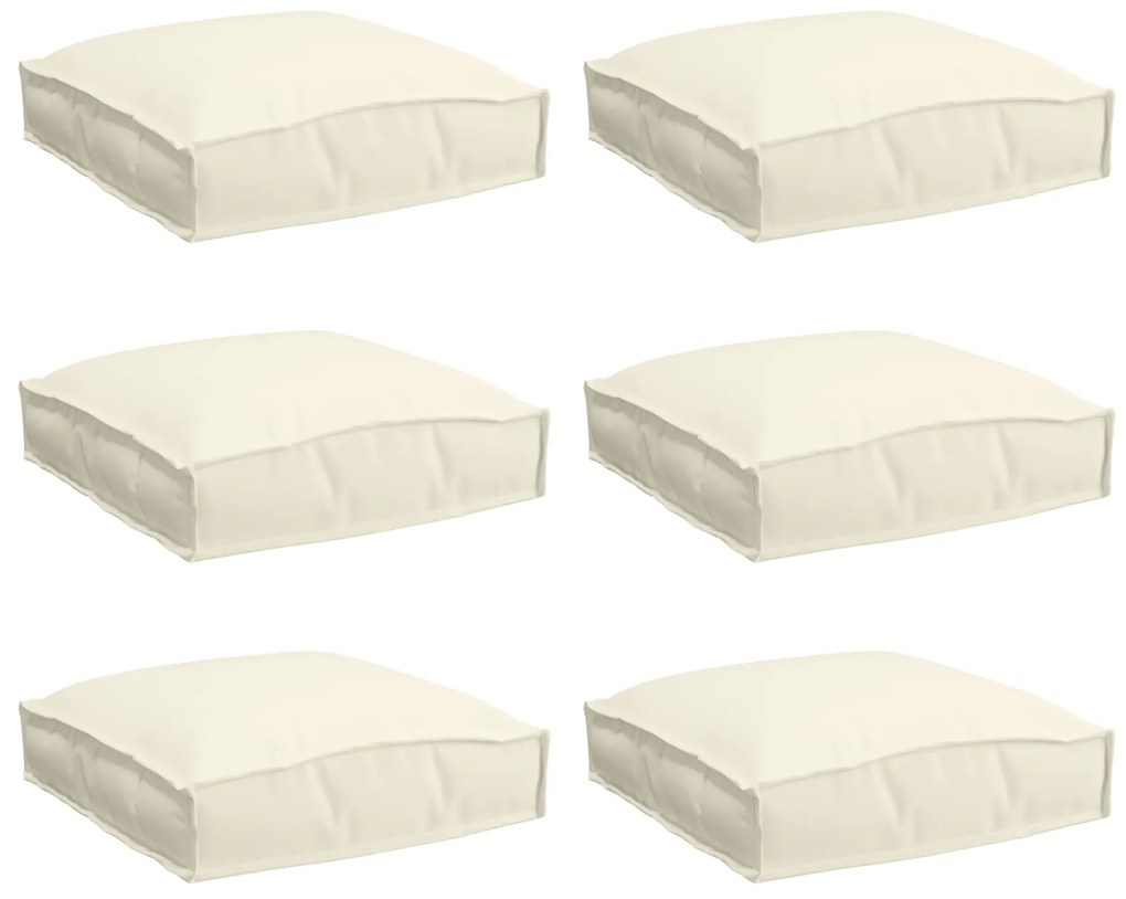 vidaXL Μαξιλάρι παλέτας για κάθισμα 6 pcs Κρεμ 40 x 40 x 8 εκ.
