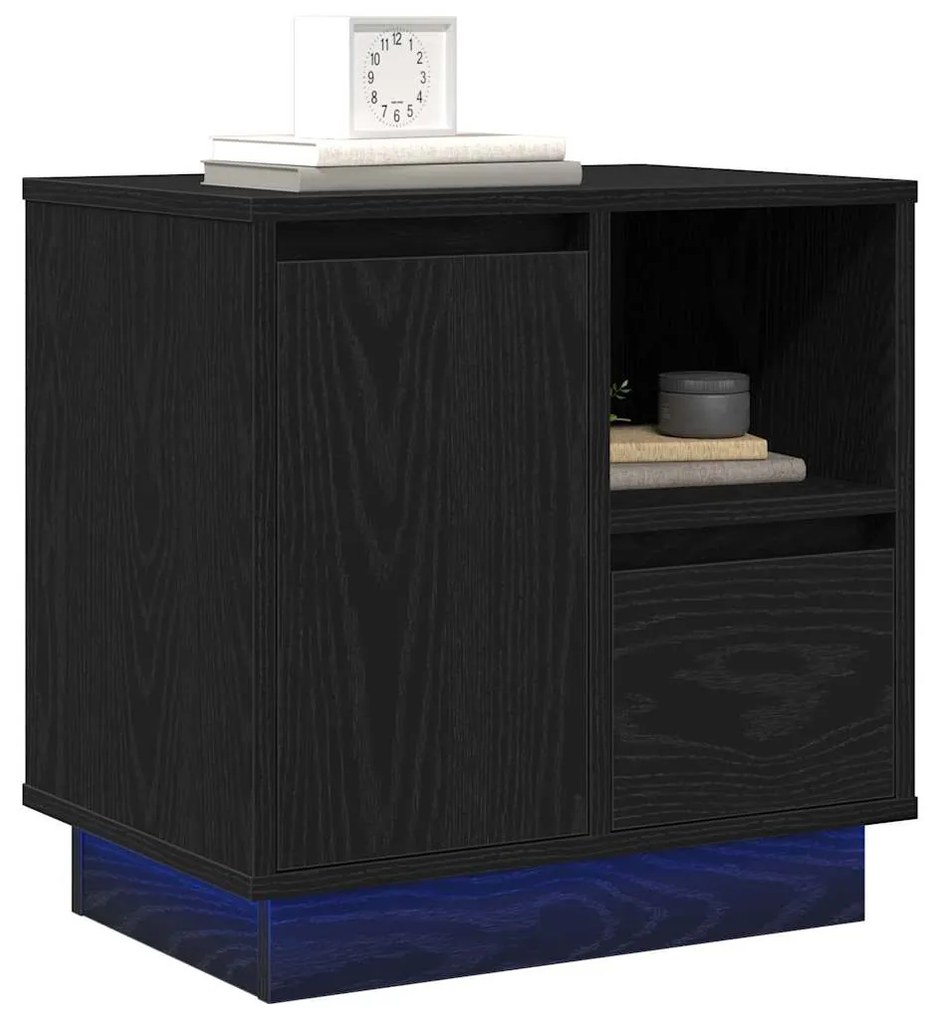 vidaXL Κομοδίνο με 2 pcs Μαύρο 50 x 34.5 x 50 εκ. Επεξεργασμένο ξύλο