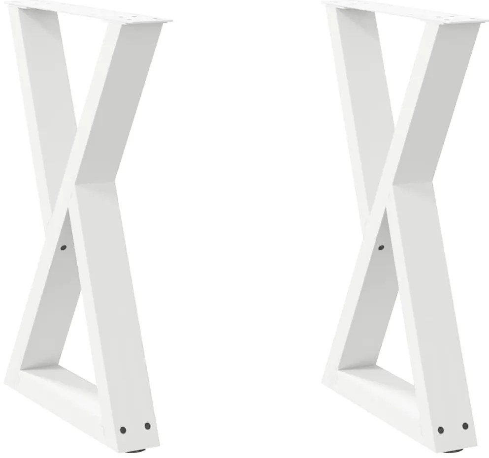 vidaXL Πόδια Τραπεζαρίας 2 τεμ. Λευκά 60x(72-73,3) εκ. Ατσάλι