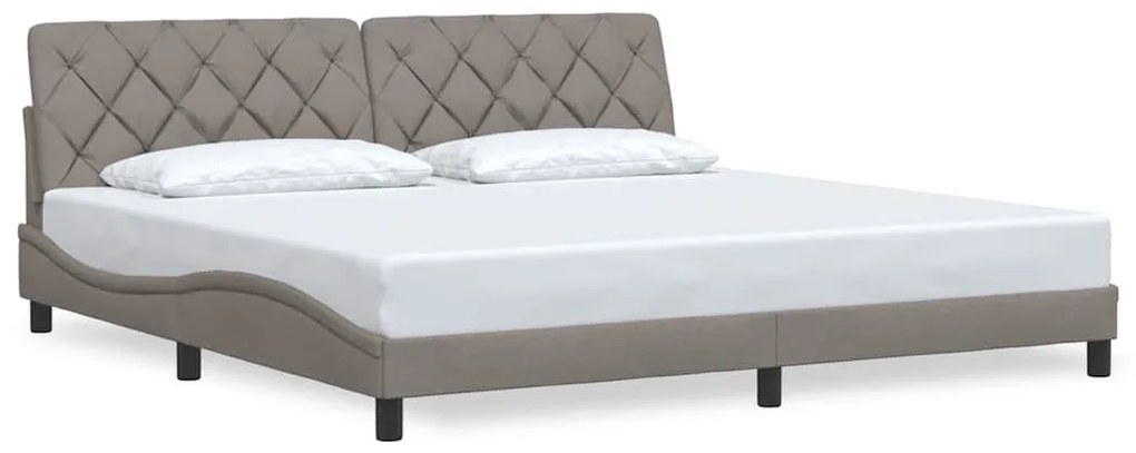 vidaXL Σκελετός Κρεβατιού Χωρίς Στρώμα Taupe 200x200 εκ.Υφασμάτινο
