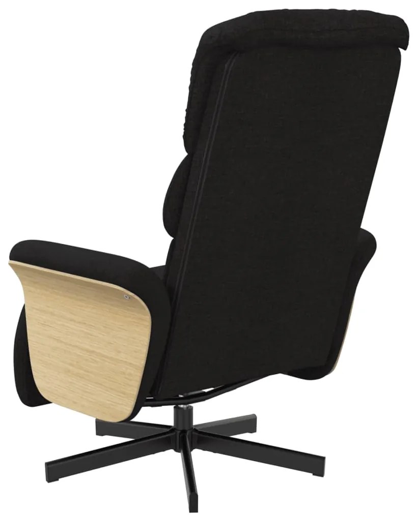 vidaXL Πολυθρόνα Ανακλινόμενη με Υποπόδιο Μαύρη Υφασμάτινη