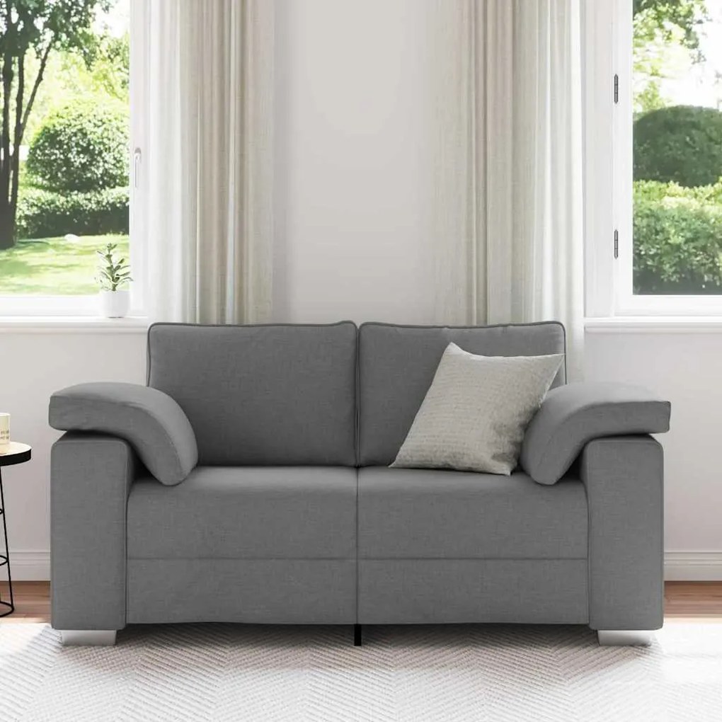 vidaXL Καναπές με μαξιλάρι Σκούρο γκρι 160 x 77 x 82 εκ ύφασμα