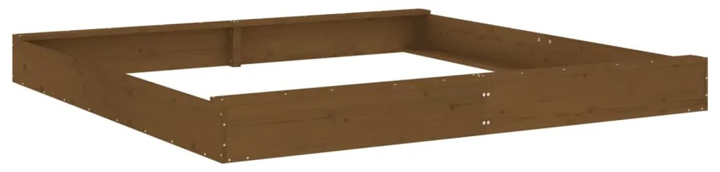 vidaXL Αμμοδόχος με Καθίσματα Καφέ Μελί Τετράγωνη Μασίφ Ξύλο Πεύκου