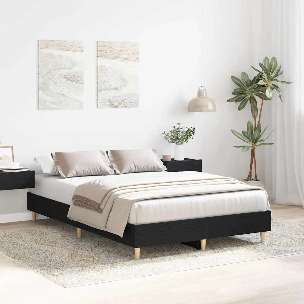 vidaXL Σκελετός Κρεβατιού Μαύρη δρυς 120 x 190 cm Επεξεργασμένο ξύλο