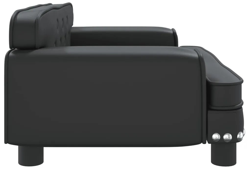 vidaXL Καναπές Παιδικός Μαύρος 70 x 45 x 30 εκ. από Συνθετικό Δέρμα
