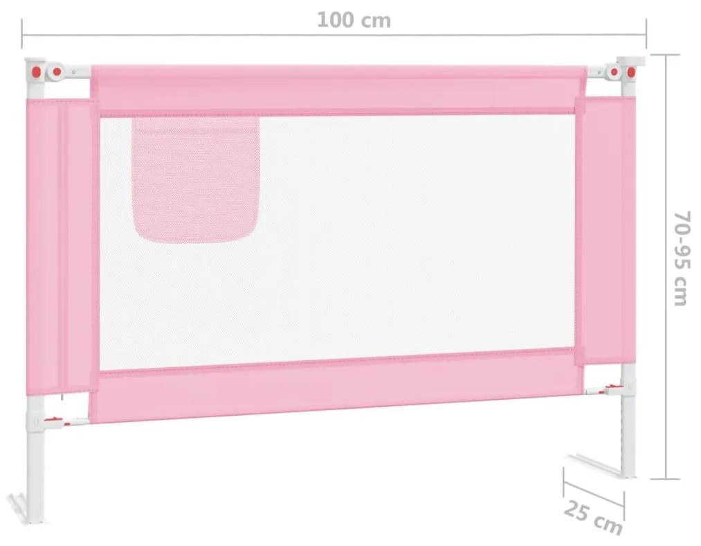 Μπάρα Κρεβατιού Προστατευτική Ροζ 100 x 25 εκ. Υφασμάτινη - Ροζ