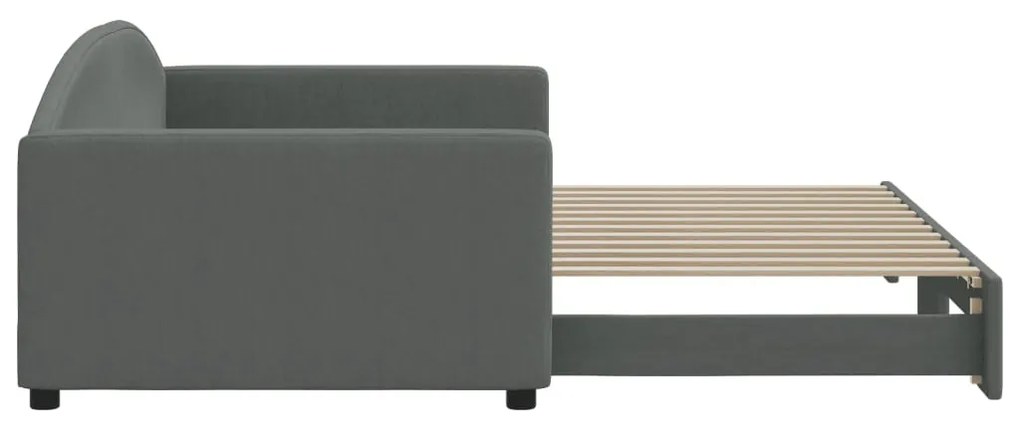 vidaXL Καναπές Κρεβάτι Συρόμενος Σκούρο Γκρι 100 x 200 εκ. Υφασμάτινος