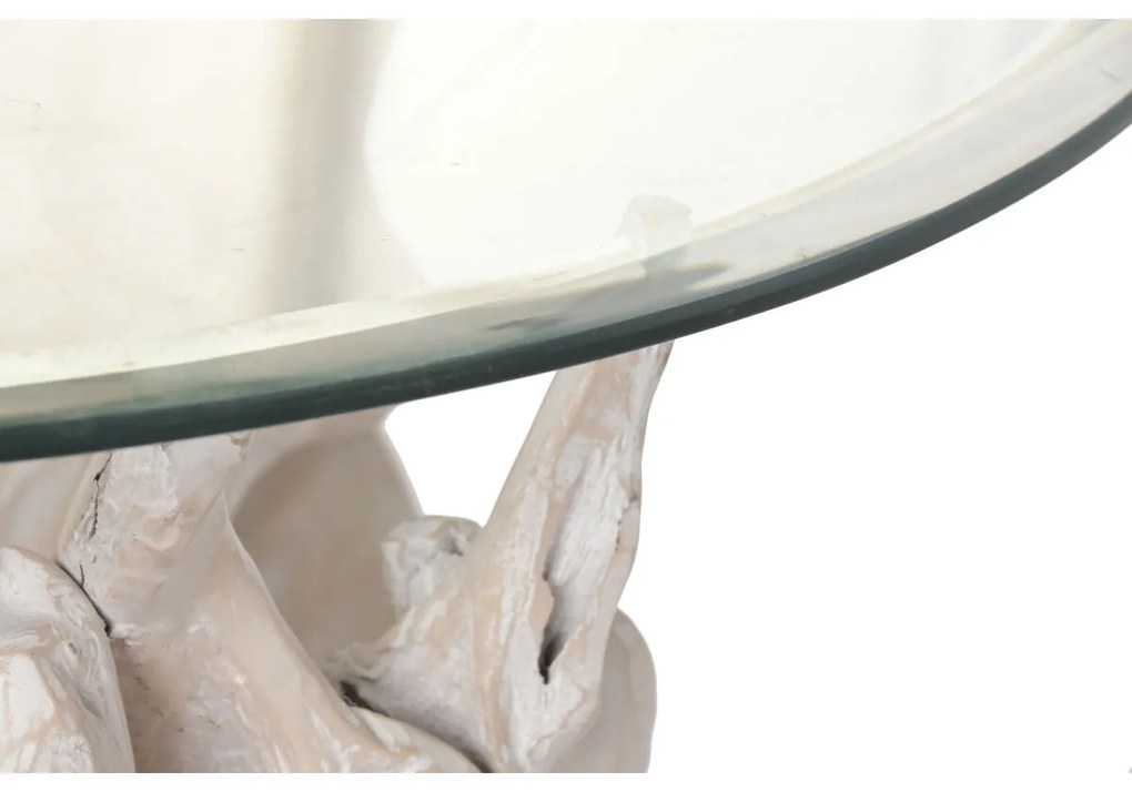 Τραπεζάκι Καφέ Home ESPRIT Λευκό 90 x 90 x 47 cm