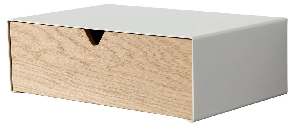 Ράφι Τοίχου - Κομοδίνο Keep - Λευκό Μεταλλικό Ξύλο Δρυός W38 x D24 x H12 cm ANDERSEN