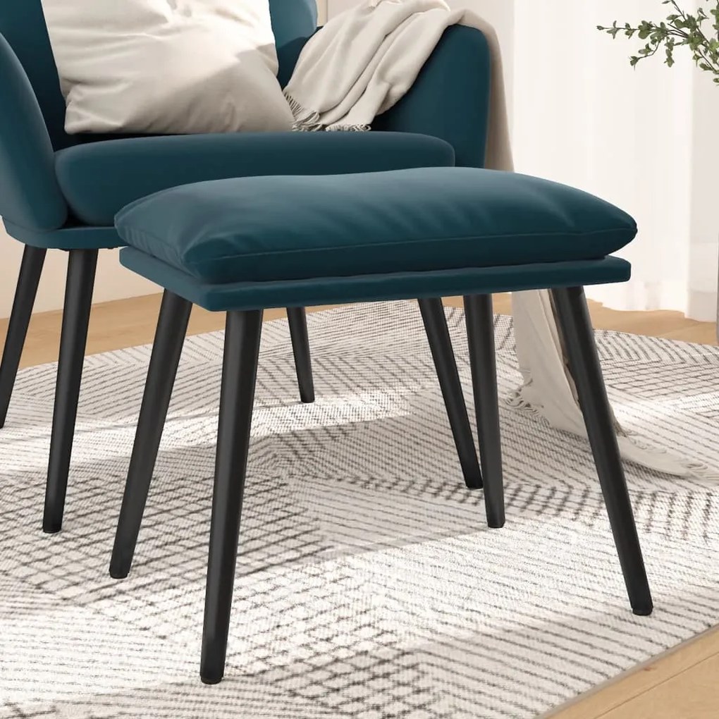 vidaXL Υποπόδιο Μπλε 45 x 29,5 x 39 εκ. Βελούδινο
