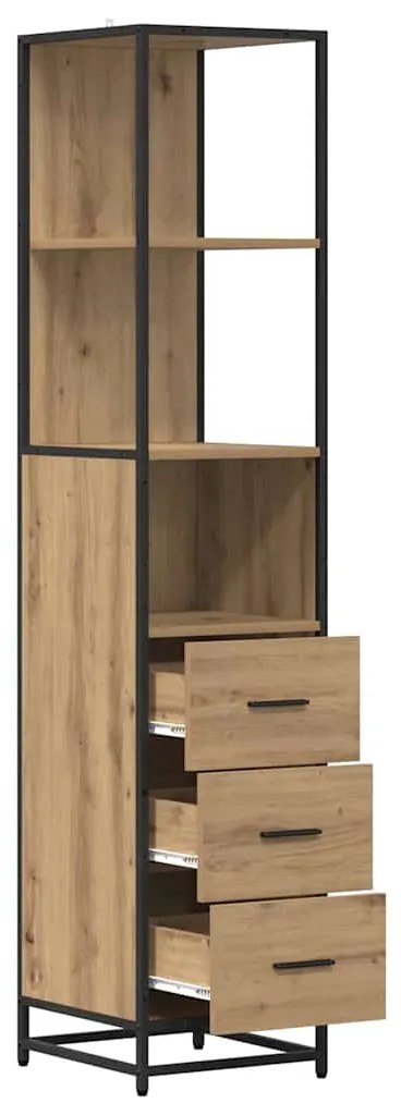 vidaXL Ντουλάπι Μπάνιου με συρτάρι artisan δρυς 35 x 37.5 x 166 εκ.