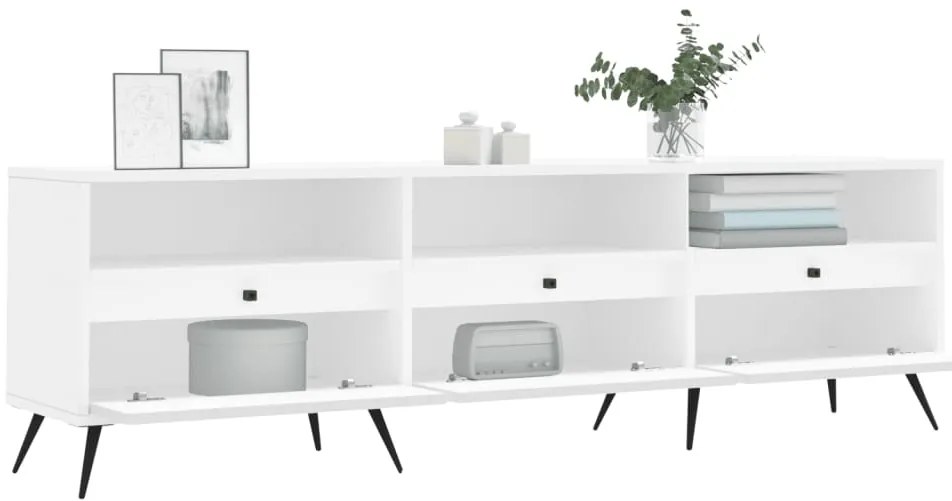vidaXL Έπιπλο Τηλεόρασης Λευκό 150x30x44,5 εκ. Επεξεργασμένο Ξύλο