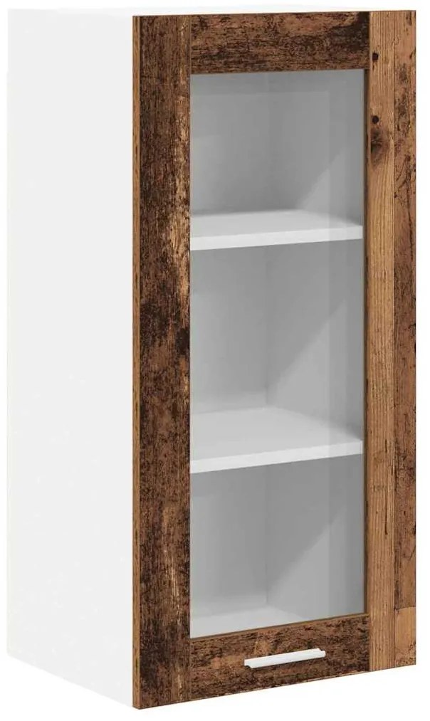 vidaXL Κρεμαστό ντουλάπι με πόρτα 2 pcs Παλιό ξύλο 40 x 31 x 80 εκ.