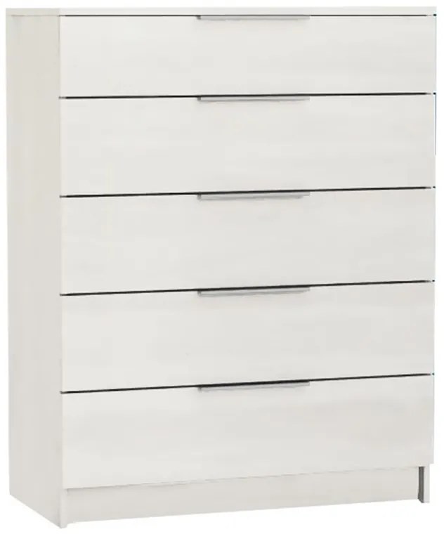 Συρταριέρα DRAWER 5 Συρτάρια Λευκό Μελαμίνη 80x40x102cm