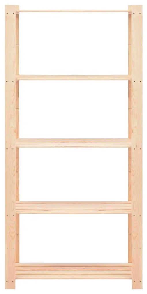 vidaXL Ραφιέρα 5 Επιπέδων 250 κ. 80x38x170 εκ. από Μασίφ Ξύλο Πεύκου