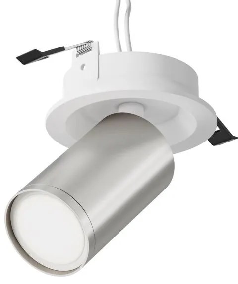Χωνευτό Σποτ Οροφής FOCUS S GU10 IP20 Φ5,2 MAYTONI-C048CL-U-1WS-Λευκό-Ασημί C048CL-U-1WS