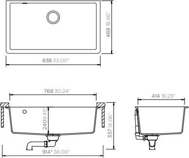 Νεροχύτης Mono Υποκαθήμενος Schock Cristadur-Leuko