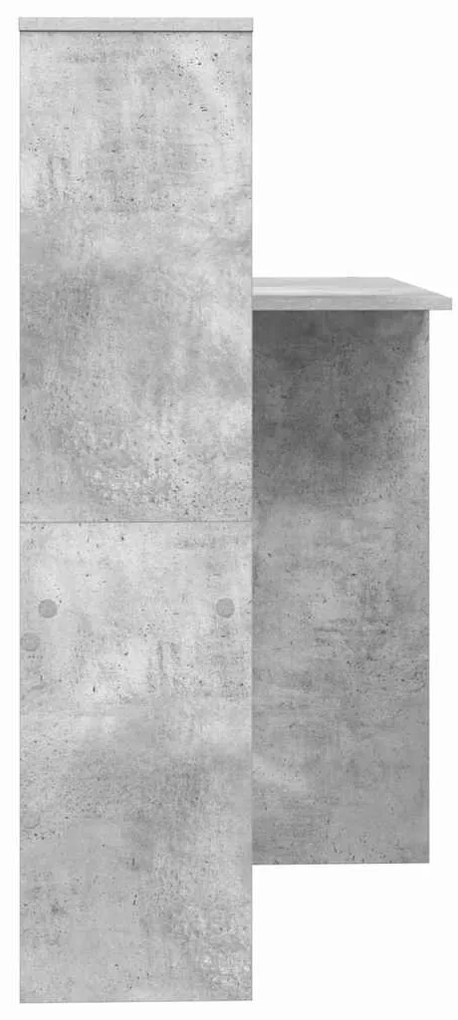 vidaXL Γραφείο με ράφι Γκρι σκυροδέματος 131.5 x 50 x 106.5 εκ.