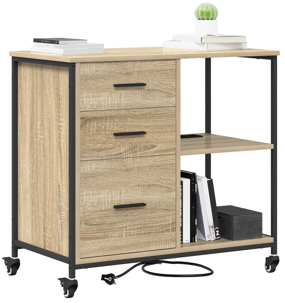 vidaXL Γραφείο Ντουλάπι Sonoma Δρυς 76 x 41 x 72 cm Επεξεργασμένο ξύλο