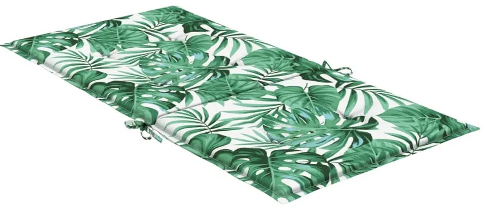 vidaXL Μαξιλάρια Καρέκλας με Πλάτη 4 τεμ. Σχέδιο με Φύλλα Υφασμάτινα