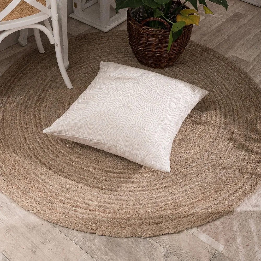 Μαξιλάρι Δικαοσμητικό (Με Γέμιση) Messina 01 Ecru Teoran 65Χ65 Cotton-Polyester