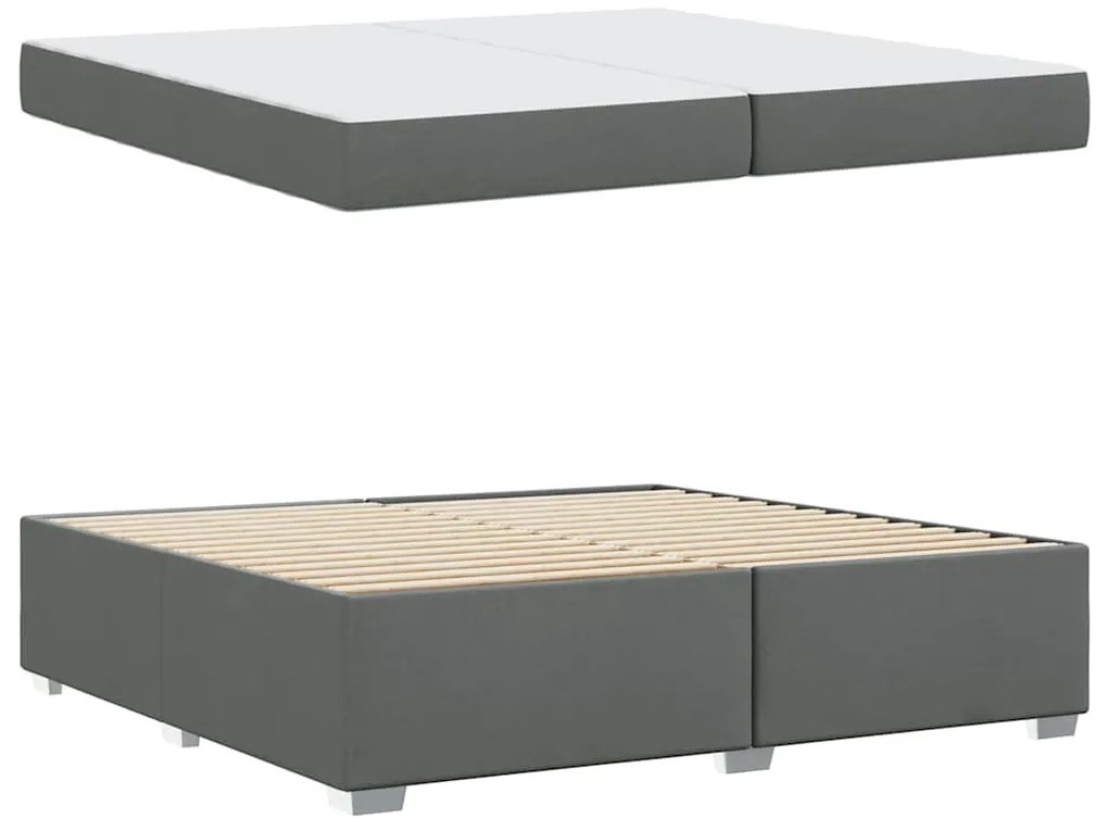 vidaXL Σκελετός Κρεβατιού Σκούρο γκρι 200 x 200 cm ύφασμα
