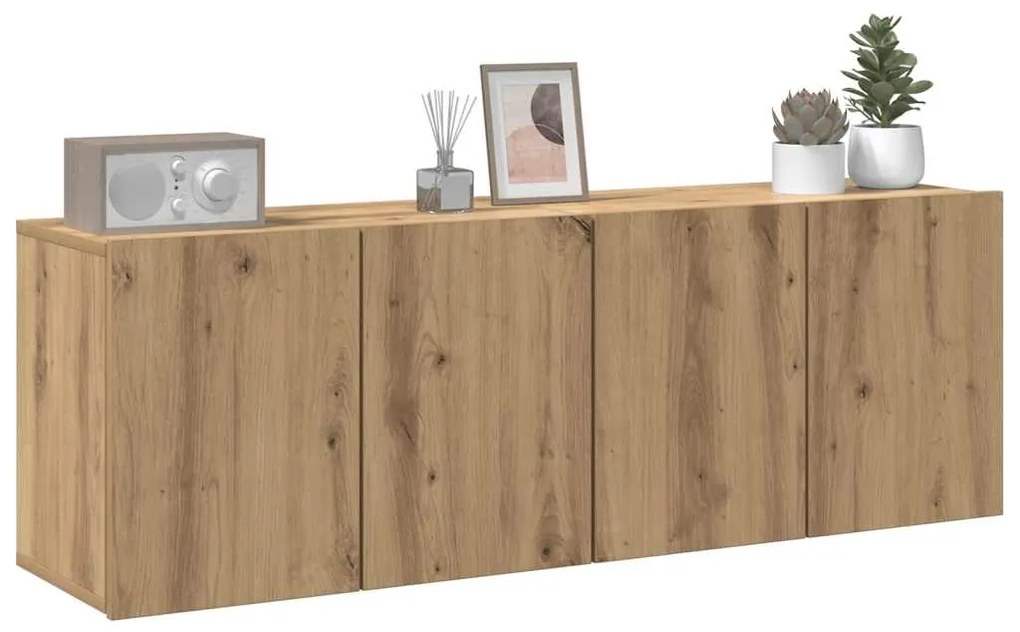 vidaXL Ντουλάπια Τοίχου Τηλεόρασης 2 Τεμ. Artisian Δρυς 60x30x41 εκ.