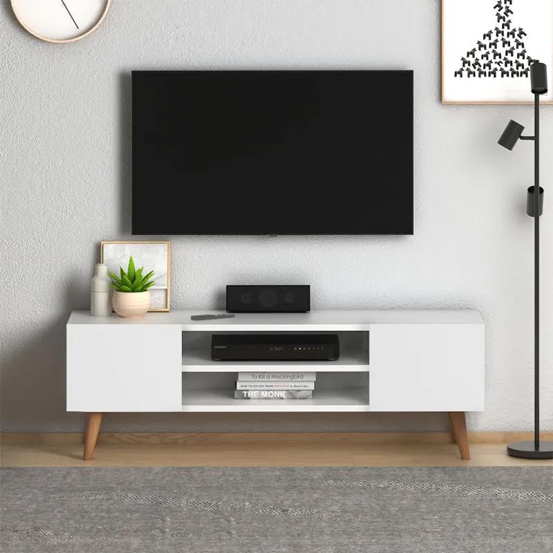 Έπιπλο τηλεόρασης Etna Megapap από μελαμίνη χρώμα λευκό 120x30x40εκ. - Μελαμίνη - GP022-0006,2