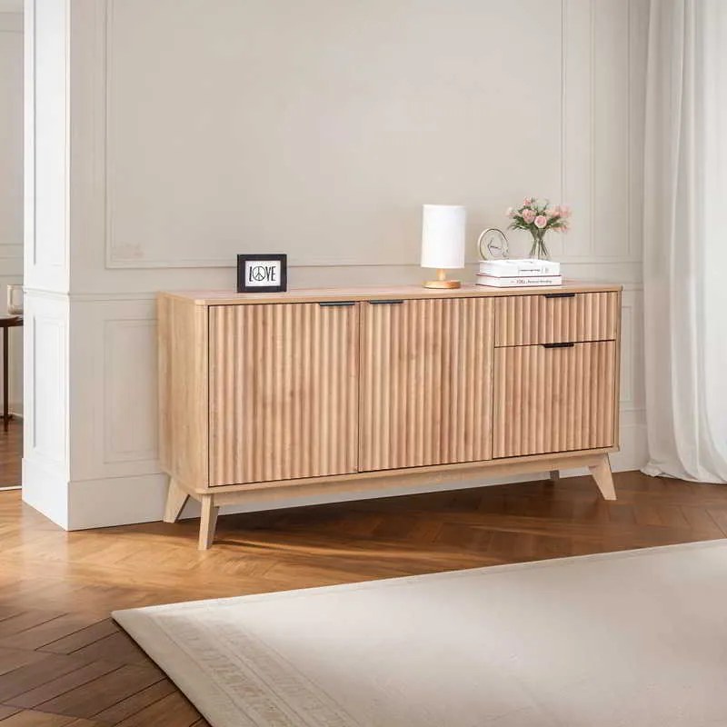 Μπουφές Hamea pakoworld mdf σε φυσική απόχρωση 150x39,5x73εκ