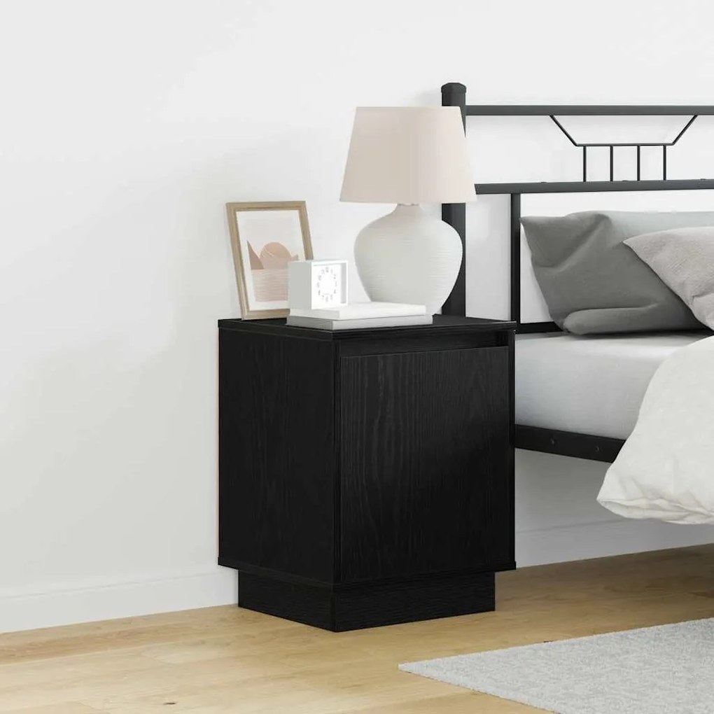 vidaXL Κομοδίνο με Μαύρο 39 x 34.5 x 50 εκ. Επεξεργασμένο ξύλο
