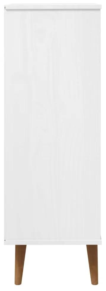 vidaXL Παπουτσοθήκη MOLDE Λευκή 59,5x35x103 εκ από Μασίφ Ξύλο Πεύκου